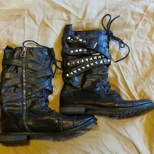 Studded combat boots